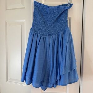 Blue Strapless ROMPER